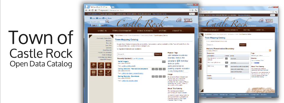 Town of Castle Rock Open Data Catalog (Powered by the .NET Front-end to OpenColorado)